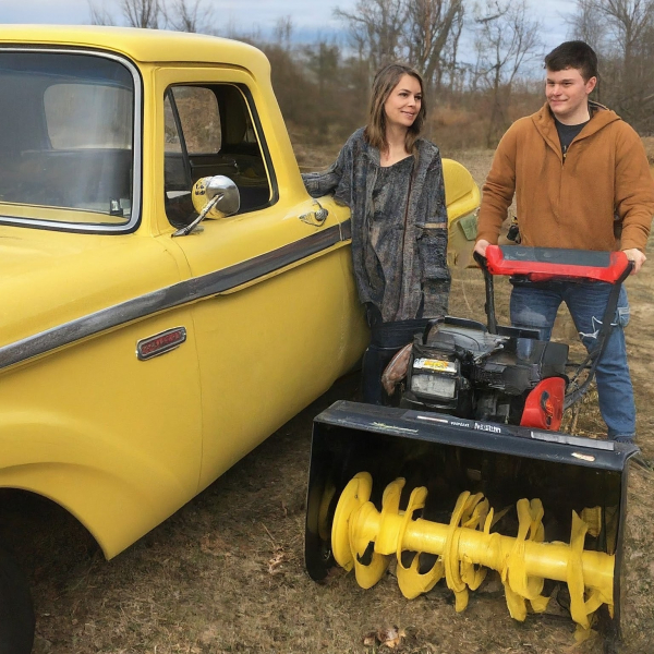 Chet and Mage with his M100 pickup.jpg