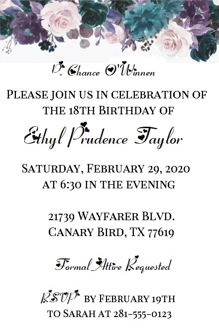 The Blind Date -- Grandma Taylor's Birthday Invitation