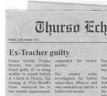 Thurso Echo newspaper front page