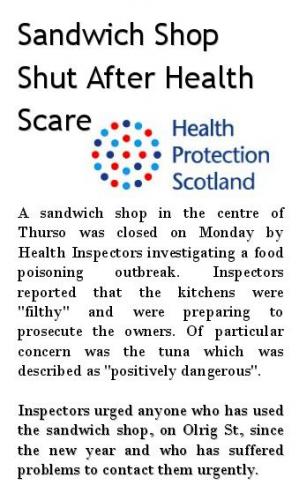Article - Sandwich Shop health Scare